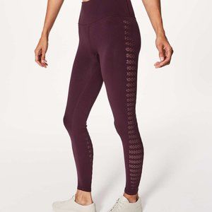Lululemon Dark Adobe Reveal 7/8 Tight Leggings Stripes 25" Dark Adobe
